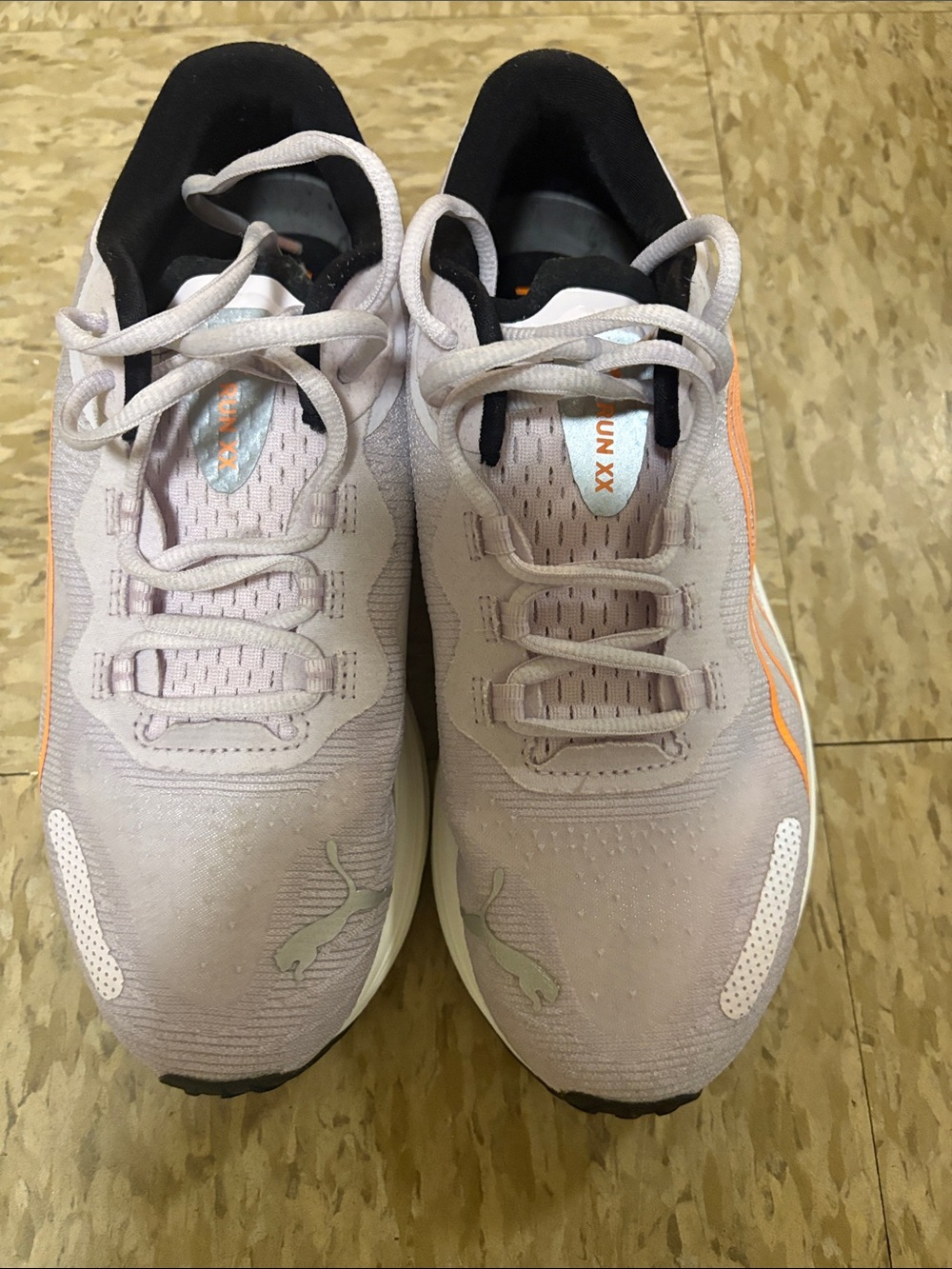 Light Pink Women's Running Sneakers with Subtle Orange Accent